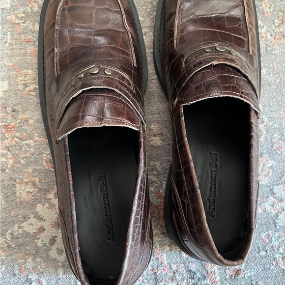 Men\'s Andersson Bell Brown Crocodile Pattern Loafers main image 4